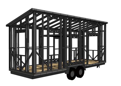 tiny house metal frame sketchup model|tiny home sketch.